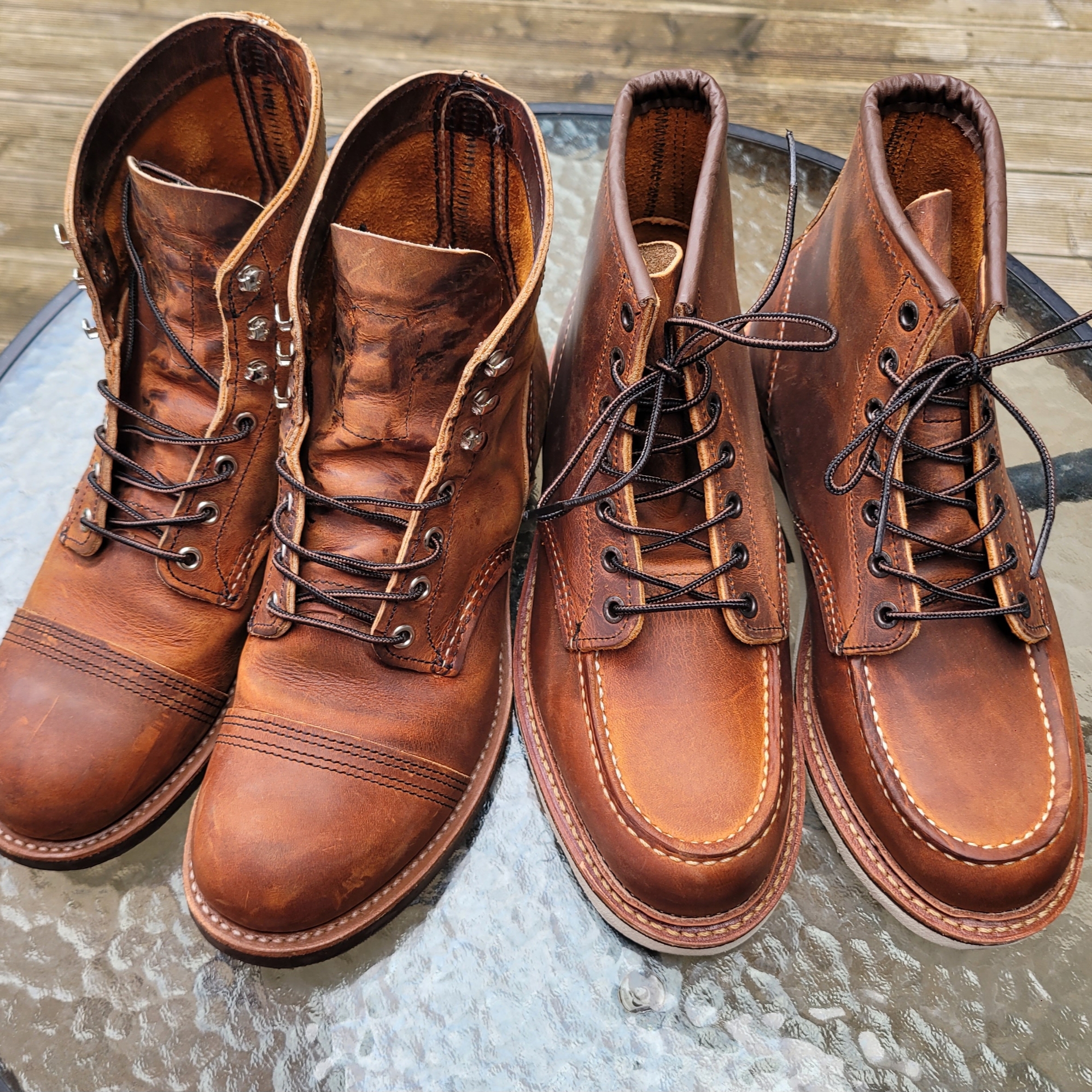 Red Wing 6 Inch Classic Moc Toe 1907 Copper Rough & Tough - D, Red Wing Iron Ranger 8085 Copper Rough & Tough - D 착용 스타일 - 3