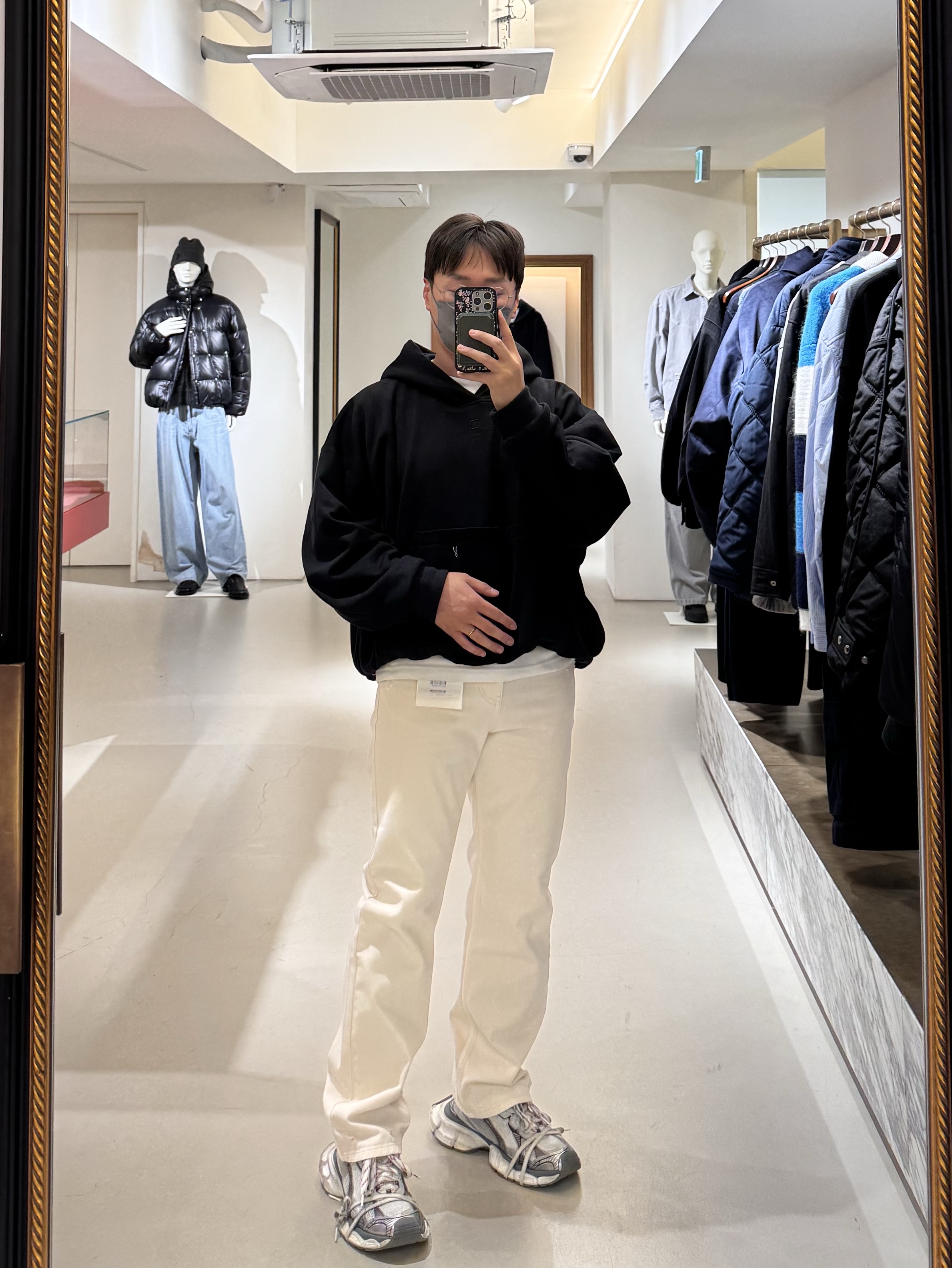 Wooyoungmi Overfit String Hooded T-Shirt Black - 23FW, Balenciaga 3XL Sneakers Grey White Red 착용 스타일 - 5