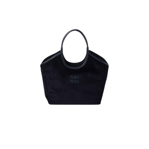 Miu Miu Ivy Corduroy Shopping Bag Navy