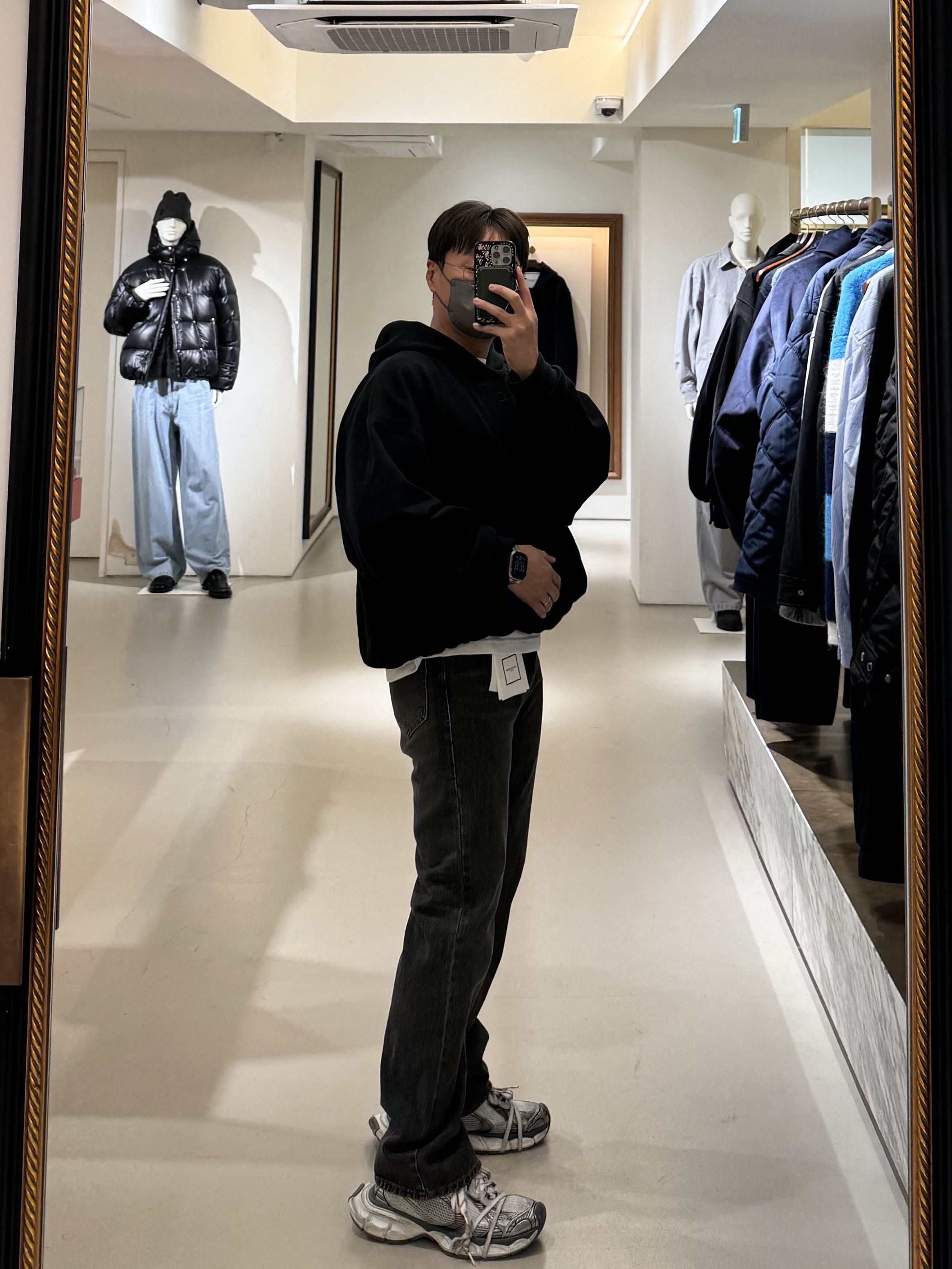 Wooyoungmi Overfit String Hooded T-Shirt Black - 23FW, Balenciaga 3XL Sneakers Grey White Red 착용 스타일 - 4