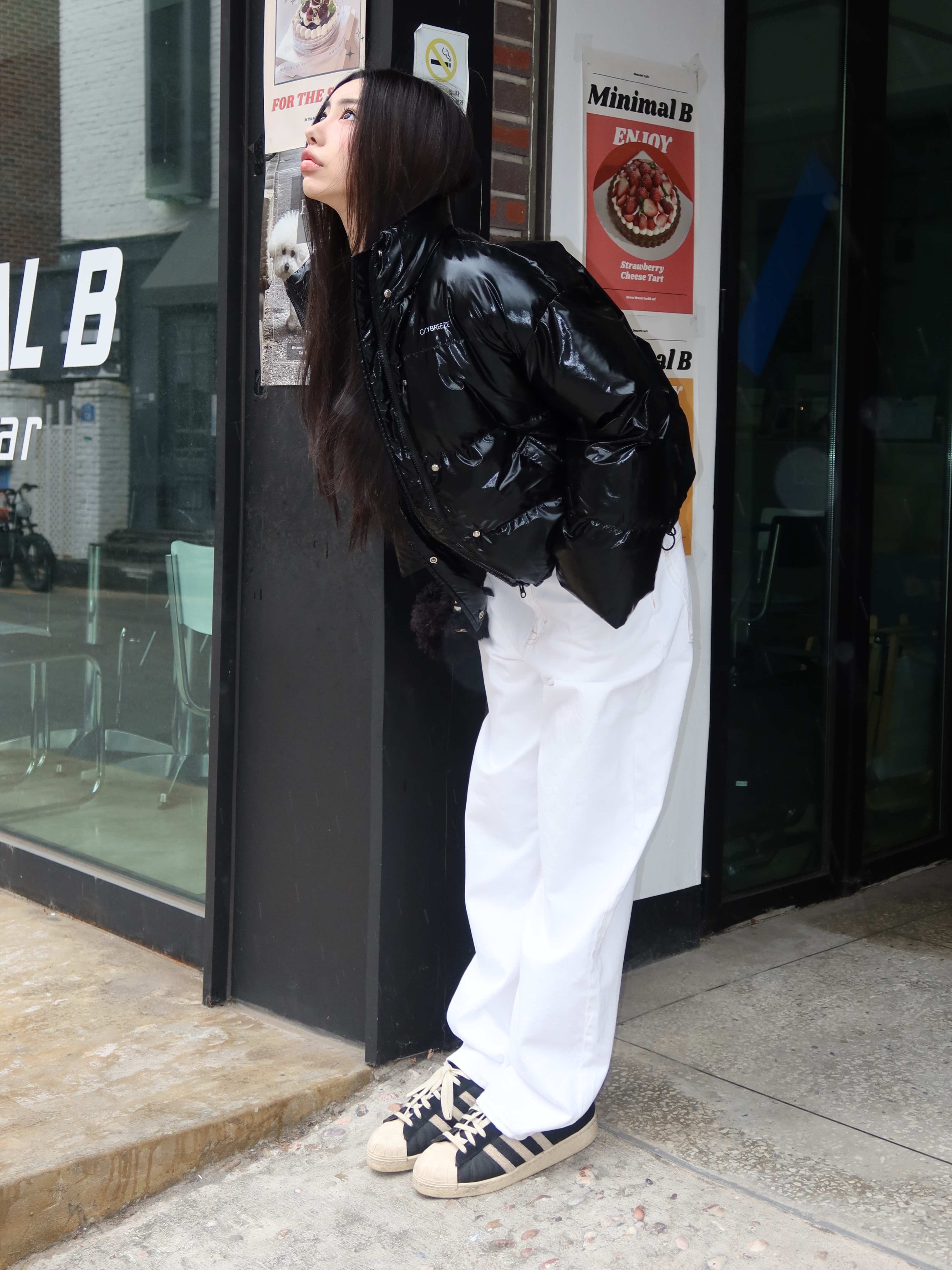 Adidas Superstar 82 Black White 착용 스타일