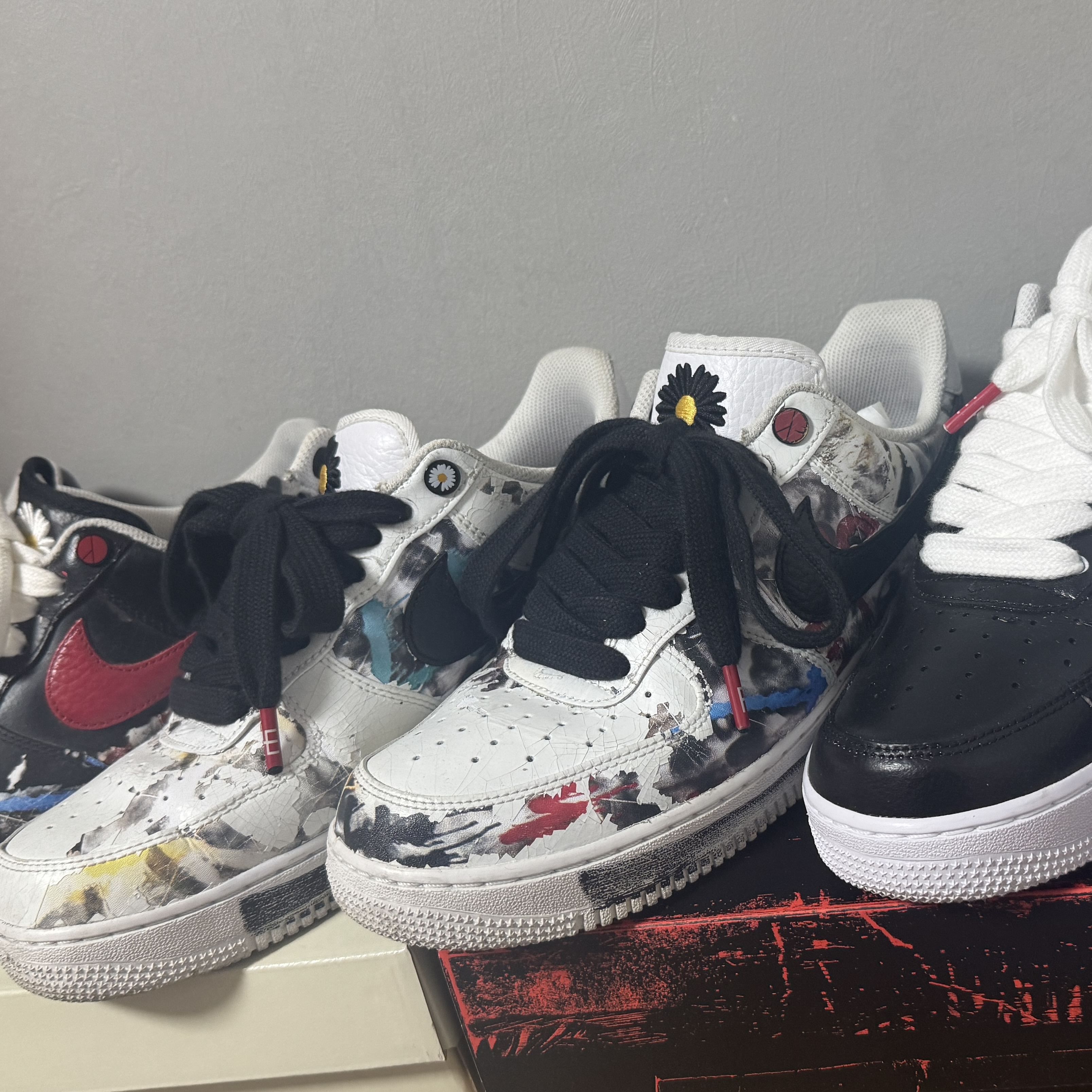 Nike x Peaceminusone Air Force 1 Low Para-Noise 3.0 Black and Multicolor, Nike x Peaceminusone Air Force 1 Low Para-Noise 2.0 착용 스타일