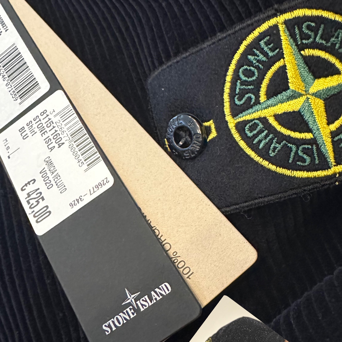 Stone Island 11604 Corduroy Shirt Jacket Navy Blue - 24FW 착용 스타일