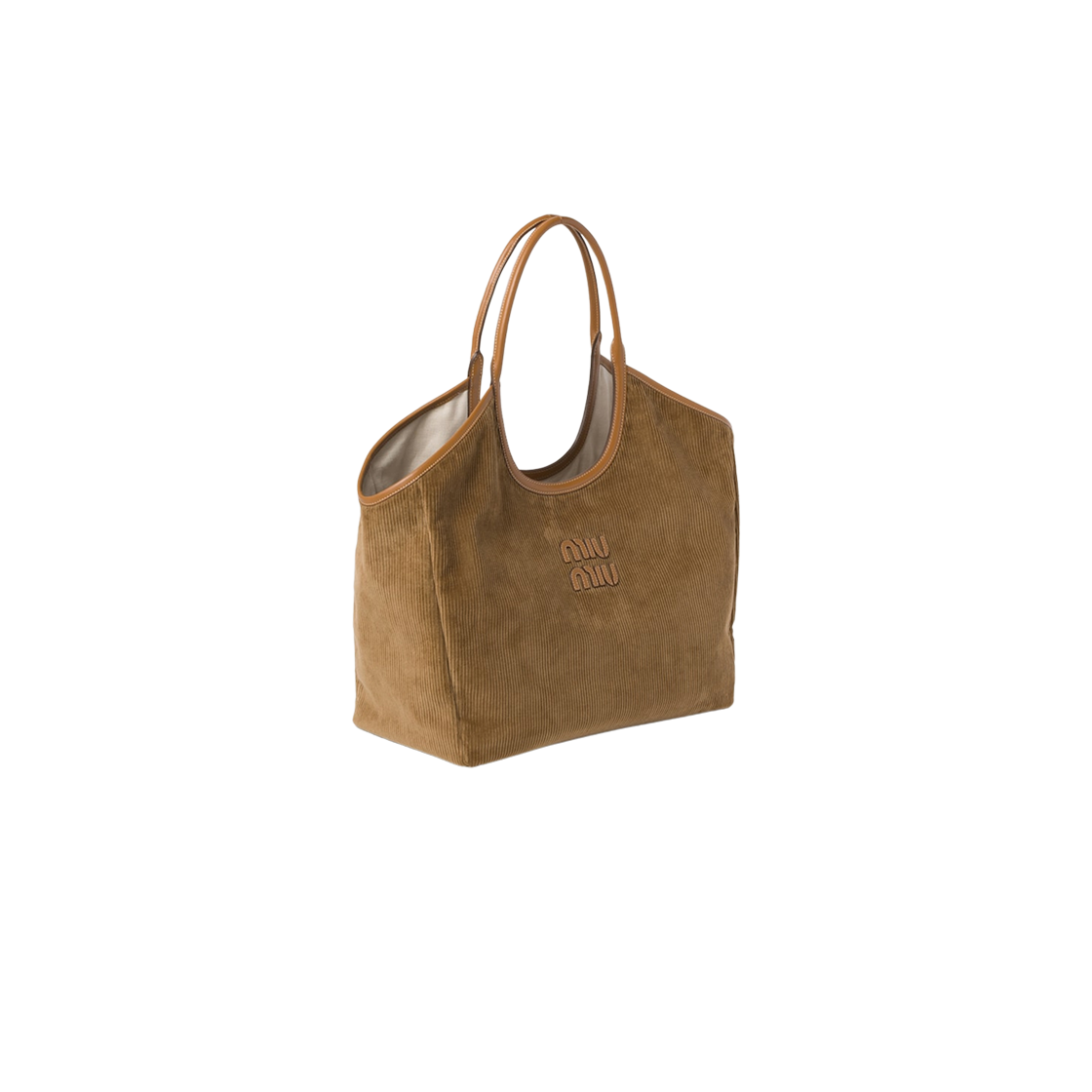 5BG286-2F81-F0401 Miu Miu Ivy Corduroy Shopping Bag Cinnamon - #2