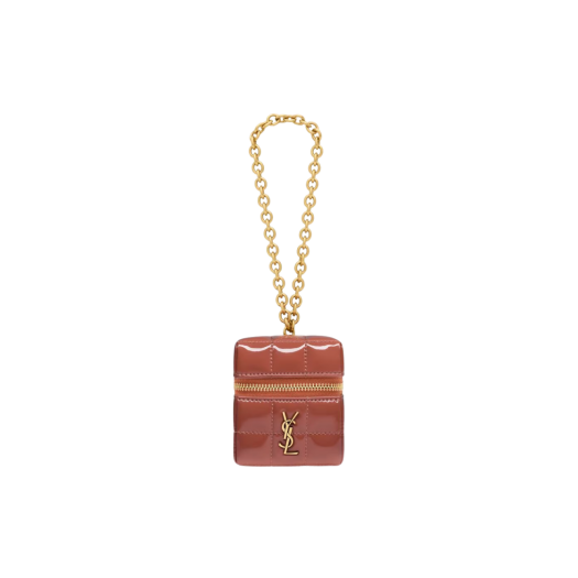 Saint Laurent Cassandre Matelasse Carre Mini Cube in Patent Leather Mild Rose