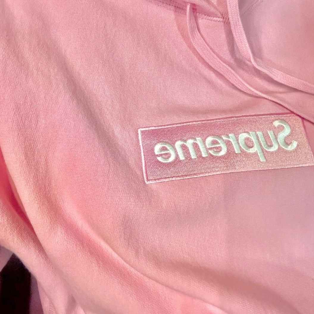 Supreme Box Logo Hooded Sweatshirt Dusty Pink - 24FW 착용 스타일 - 8