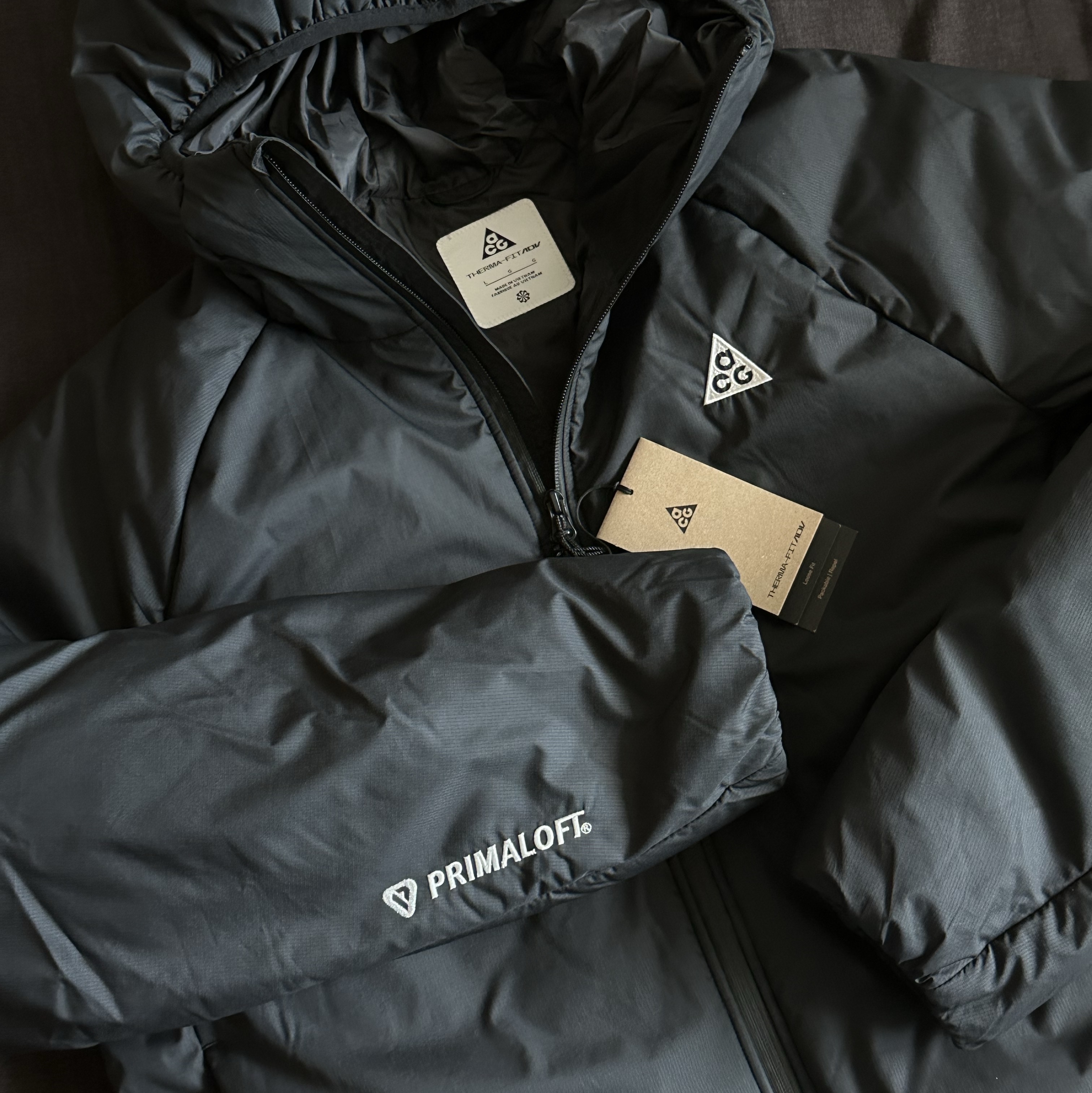 Nike ACG Rope De Dope Primaloft Therma-Fit Jacket Black Summit White - Asia 착용 스타일