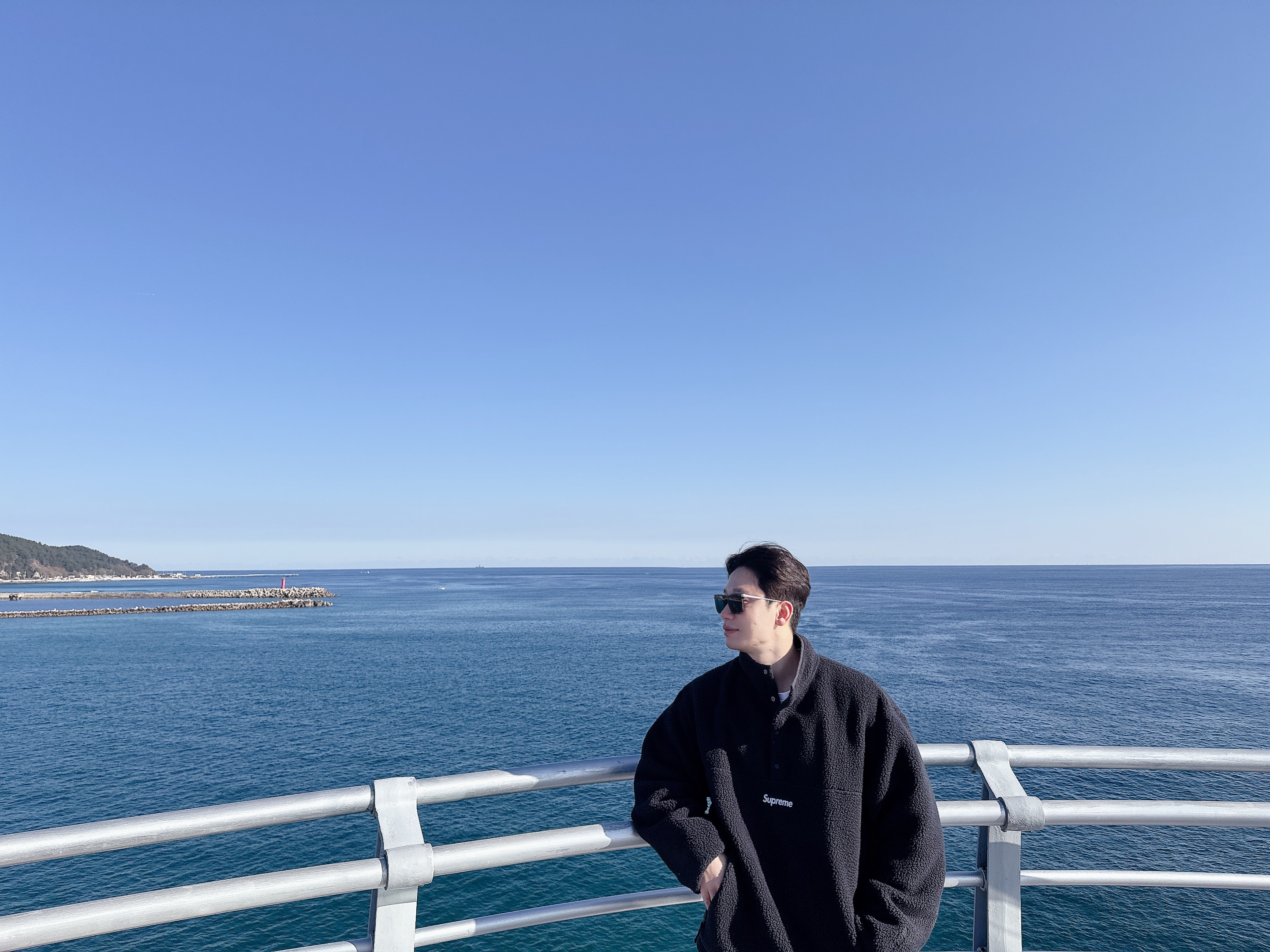 Supreme Polartec Shearling Reversible Pullover Black - 24FW 착용 스타일 - 1