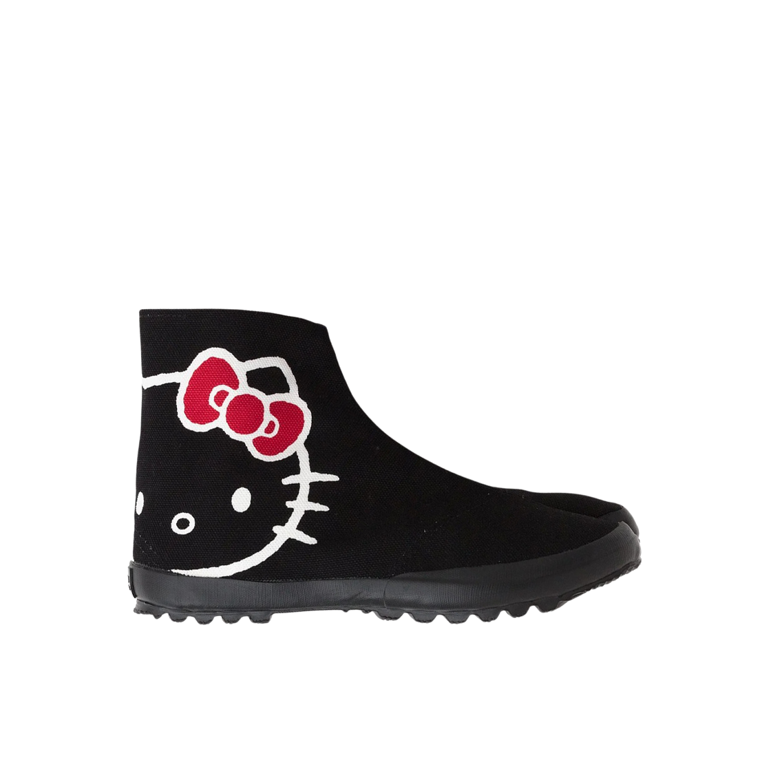 (W) 소우소우 x 헬로 키티 누레하이로 스틱 온 타비 삭스 블랙((W) Sou Sou x Hello Kitty Nurehairo Stick-on Tabi Socks Black)