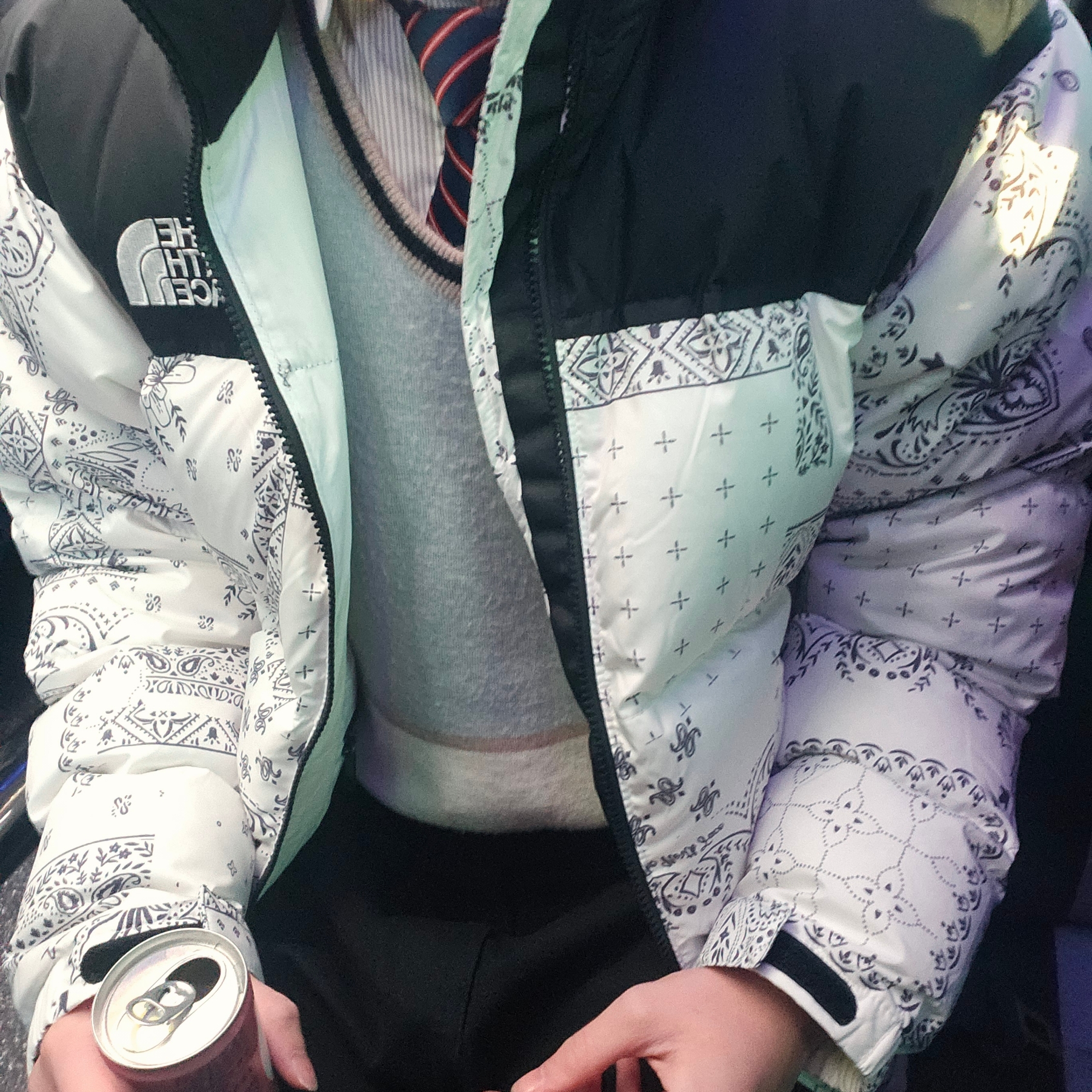 The North Face 1996 Novelty Nuptse Jacket Off White 착용 스타일 - 1