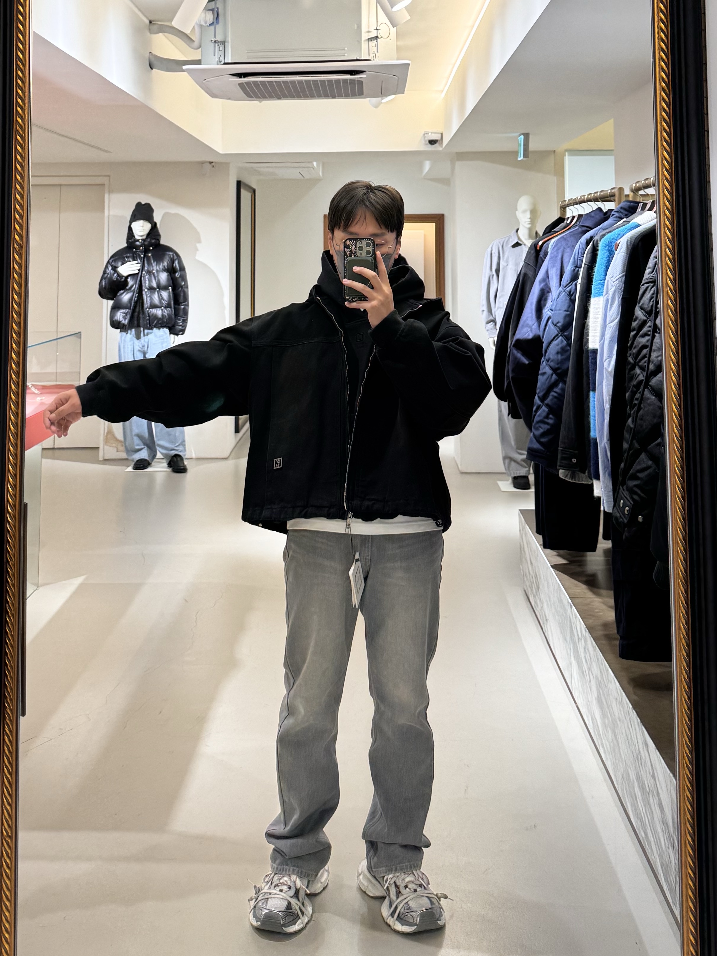 Wooyoungmi Overfit String Hooded T-Shirt Black - 23FW, Balenciaga 3XL Sneakers Grey White Red 착용 스타일 - 8