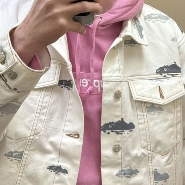Supreme Box Logo Hooded Sweatshirt Dusty Pink - 24FW 착용 스타일 - 7
