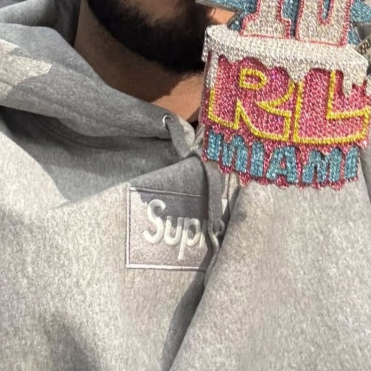 Supreme Box Logo Hooded Sweatshirt Heather Grey - 24FW 착용 스타일 - 8
