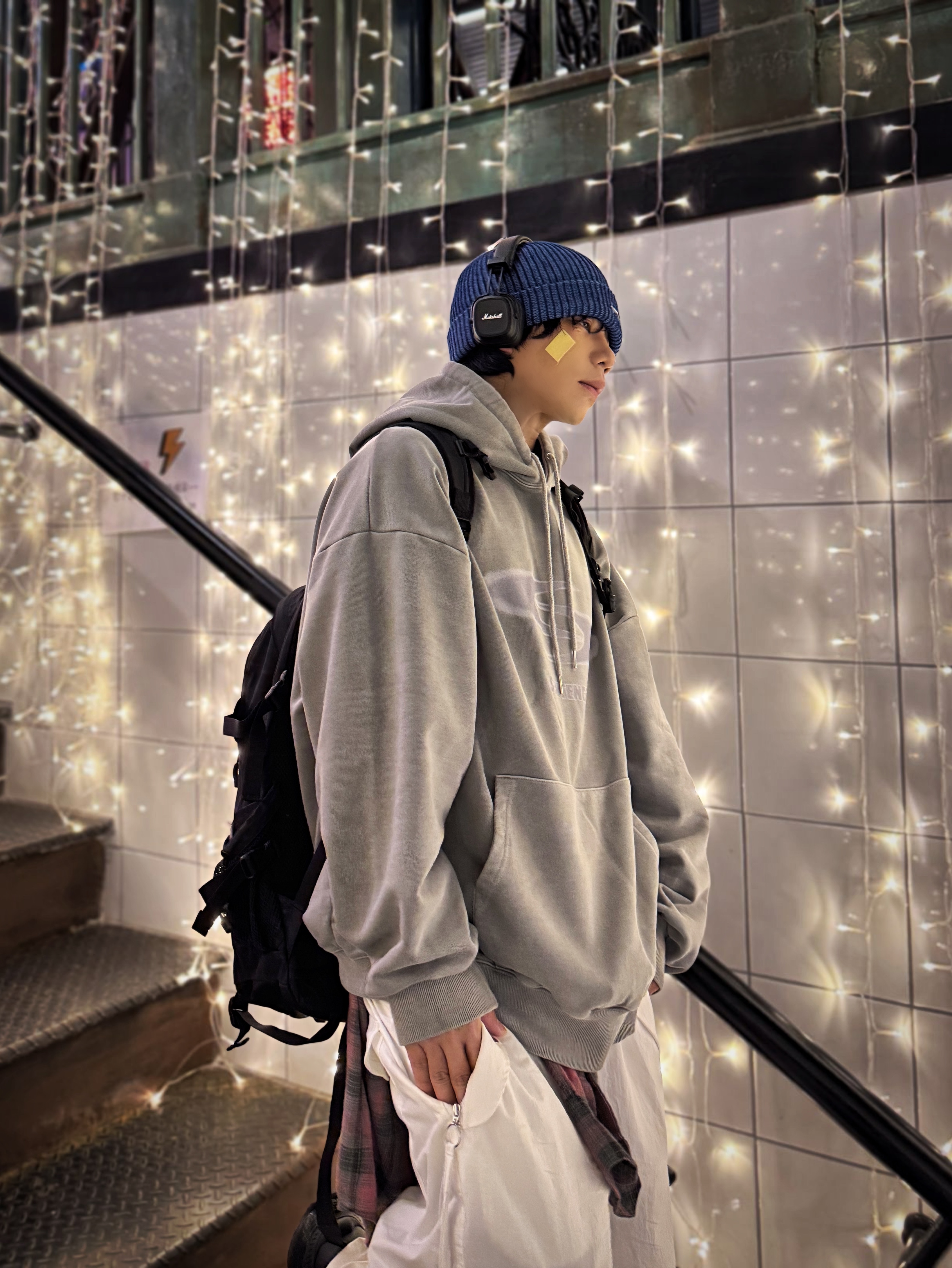 Marshall Major IV Black (Korean Ver.), The North Face Big Shot Black 착용 스타일 - 7