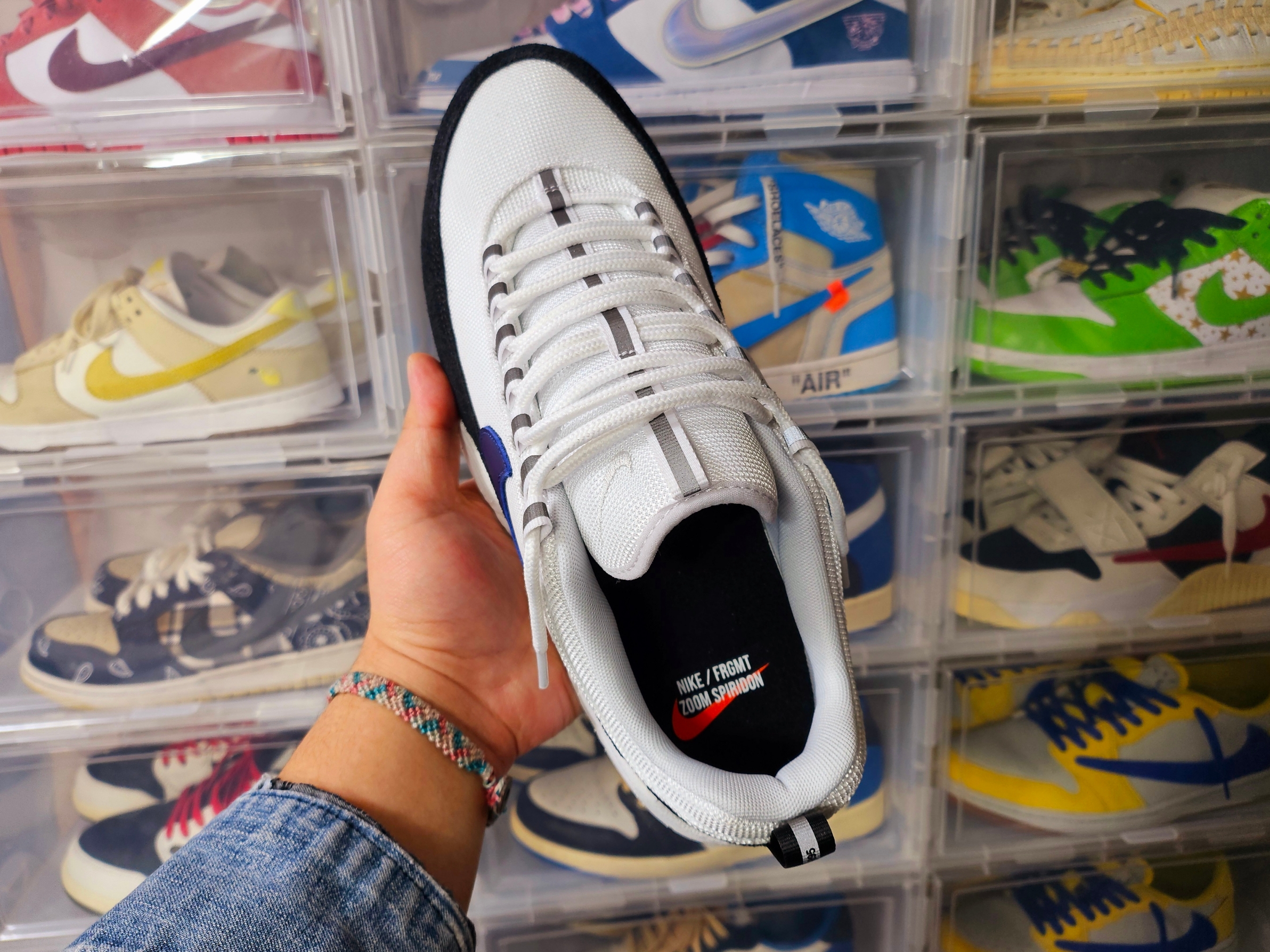 Nike x Fragment Air Zoom Spiridon Blue Void 착용 스타일 - 3