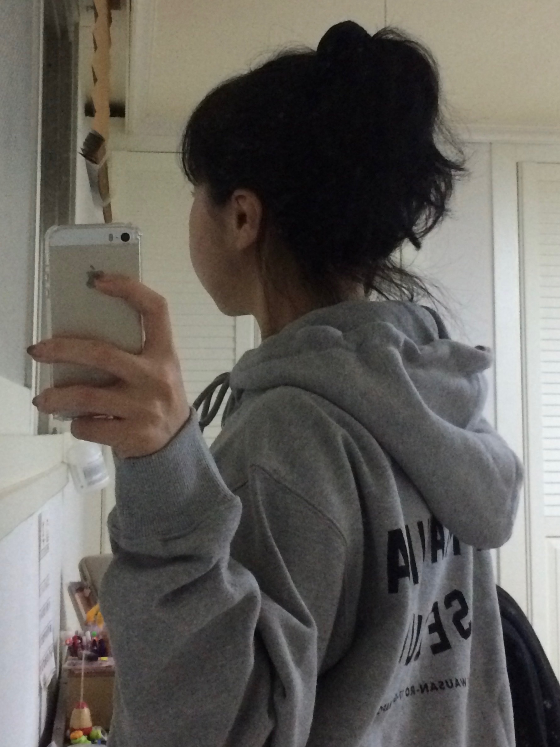 Deus Ex Machina Seoul College Hooded Jacket Grey Heather 착용 스타일