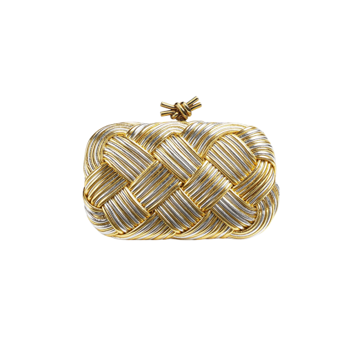 Bottega Veneta Knot Clutch Gold Silver
