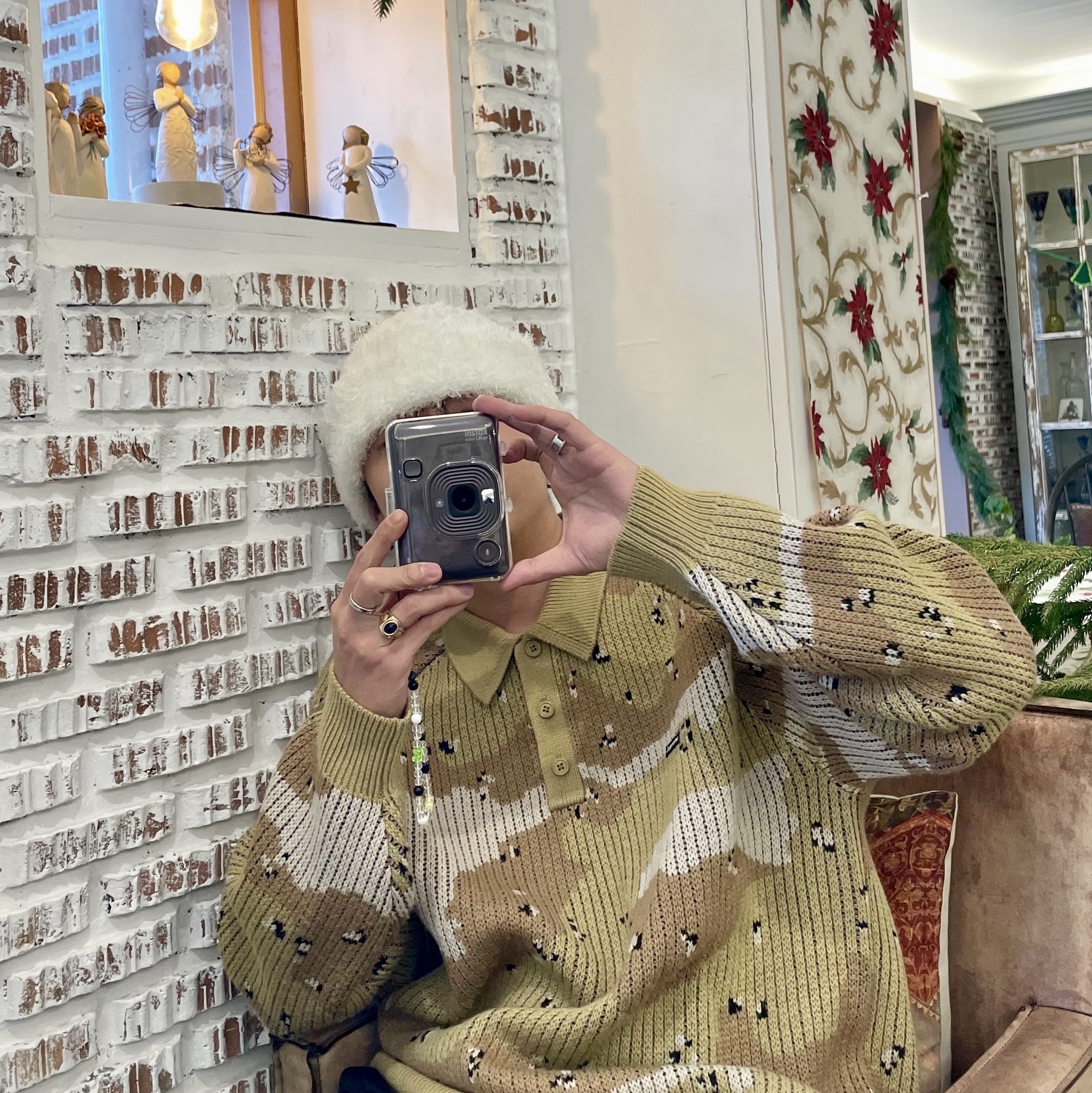 Supreme Small Box Polo Sweater Desert Camo - 24FW, Fujifilm Instax Mini Liplay Deep Bronze (Korean Ver.) 착용 스타일 - 2