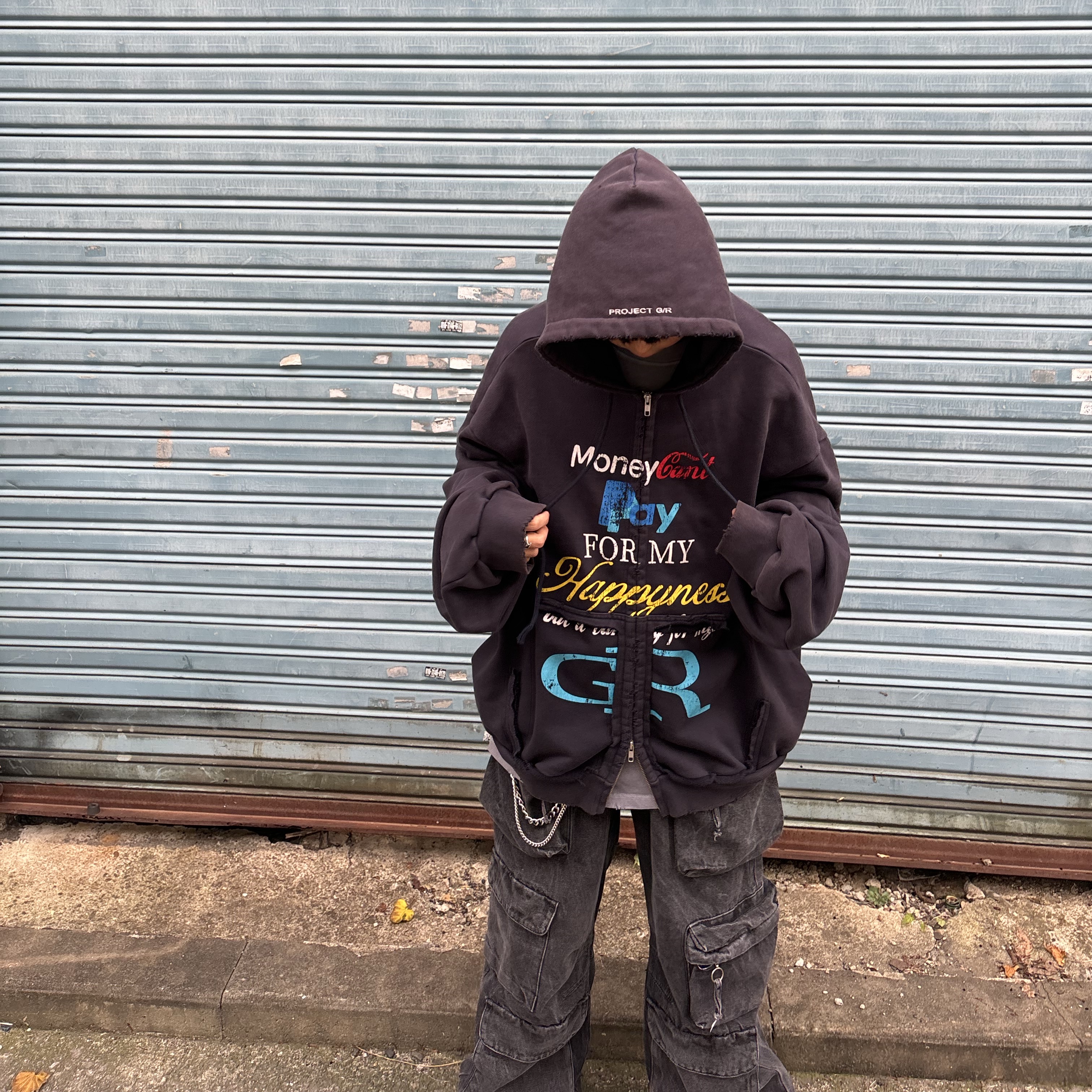 Project G/R Happiness Zip Hoodie Navy, Asics Gel-Quantum Kinetic Mid Grey Pure Silver 착용 스타일 - 2