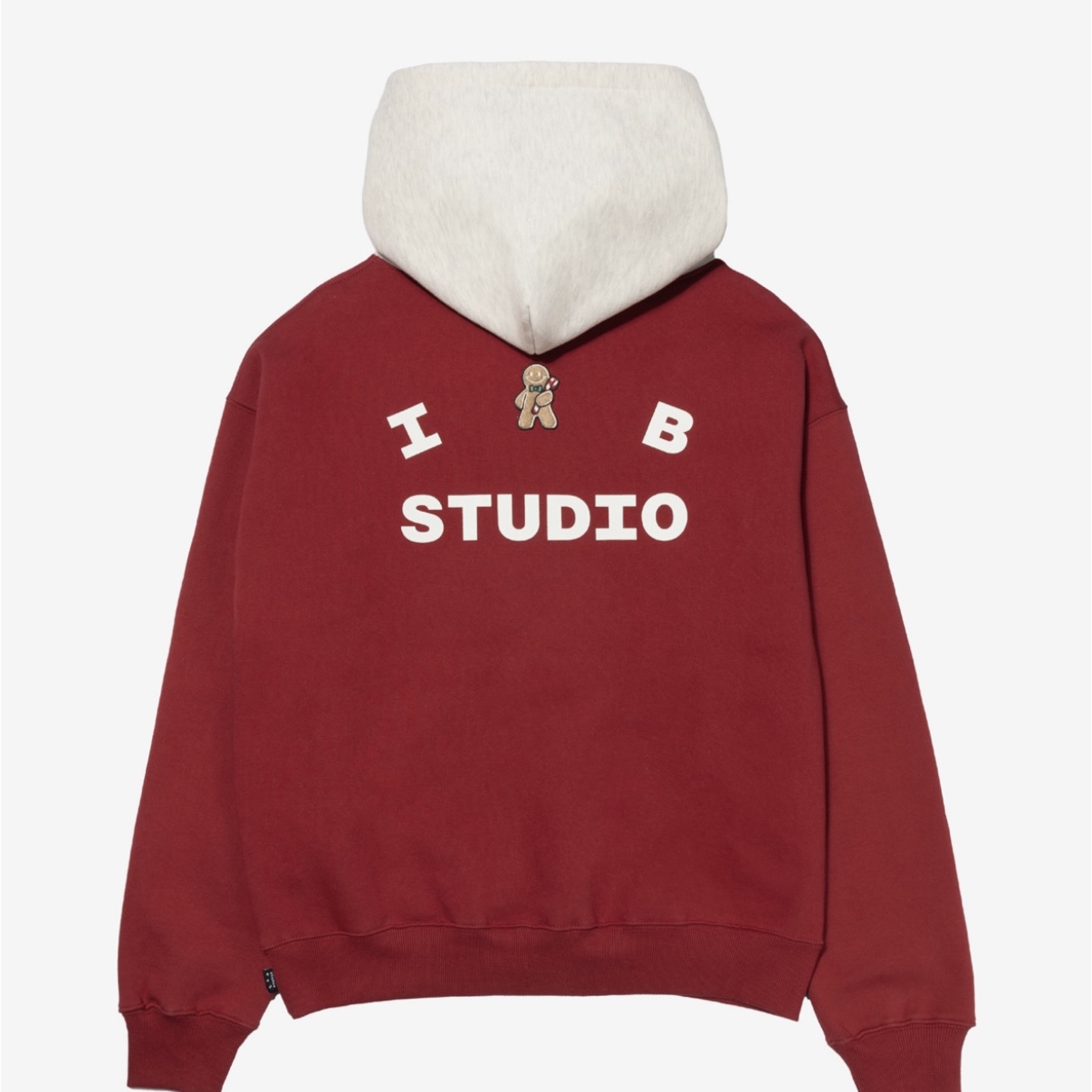 IAB Studio 24 Christmas Hoodie Burgundy Oatmeal 착용 스타일 - 2