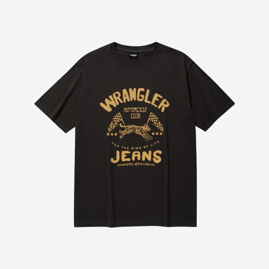 WR2403ST17CH Wrangler Flag Tiger T-shirt Charcoal