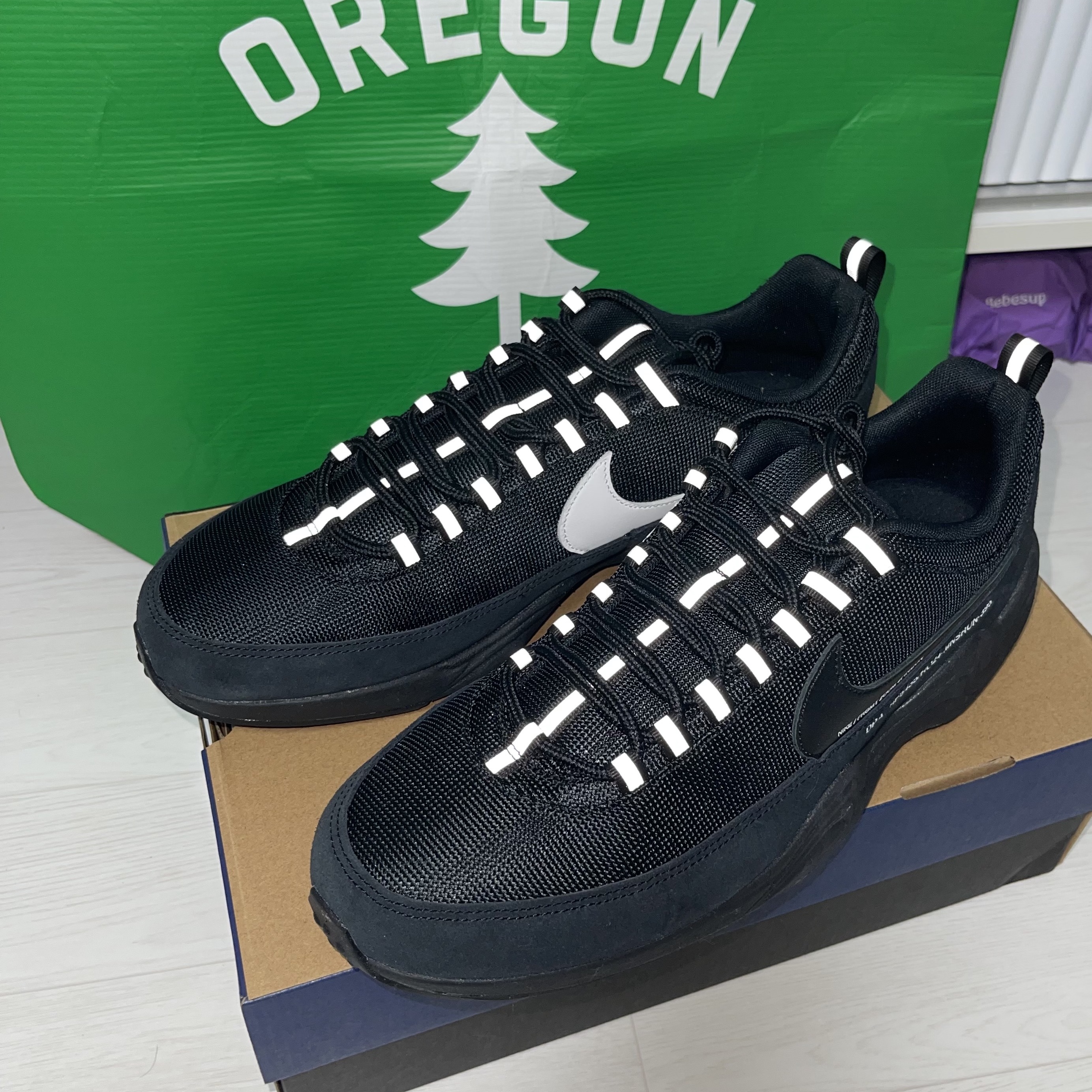Nike x Fragment Air Zoom Spiridon Black 착용 스타일 - 4
