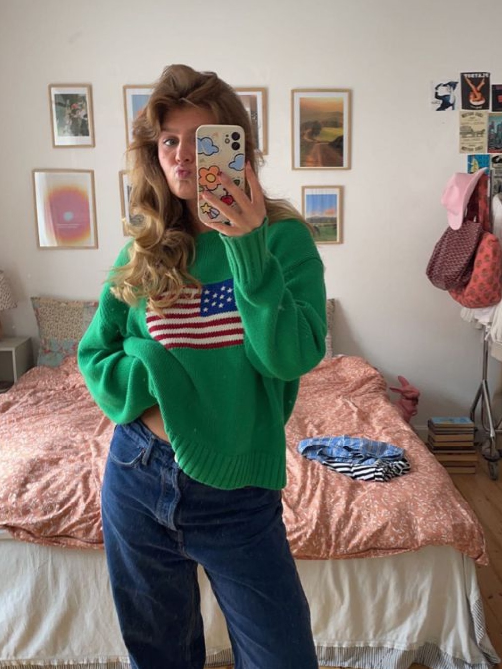 [30% 적립] Polo Ralph Lauren Polo Bear Wool Cashmerer Sweater Navy - 24FW, [30% 적립] Polo Ralph Lauren Iconic Flag Sweater Hunter Navy - 24FW 착용 스타일 - 5
