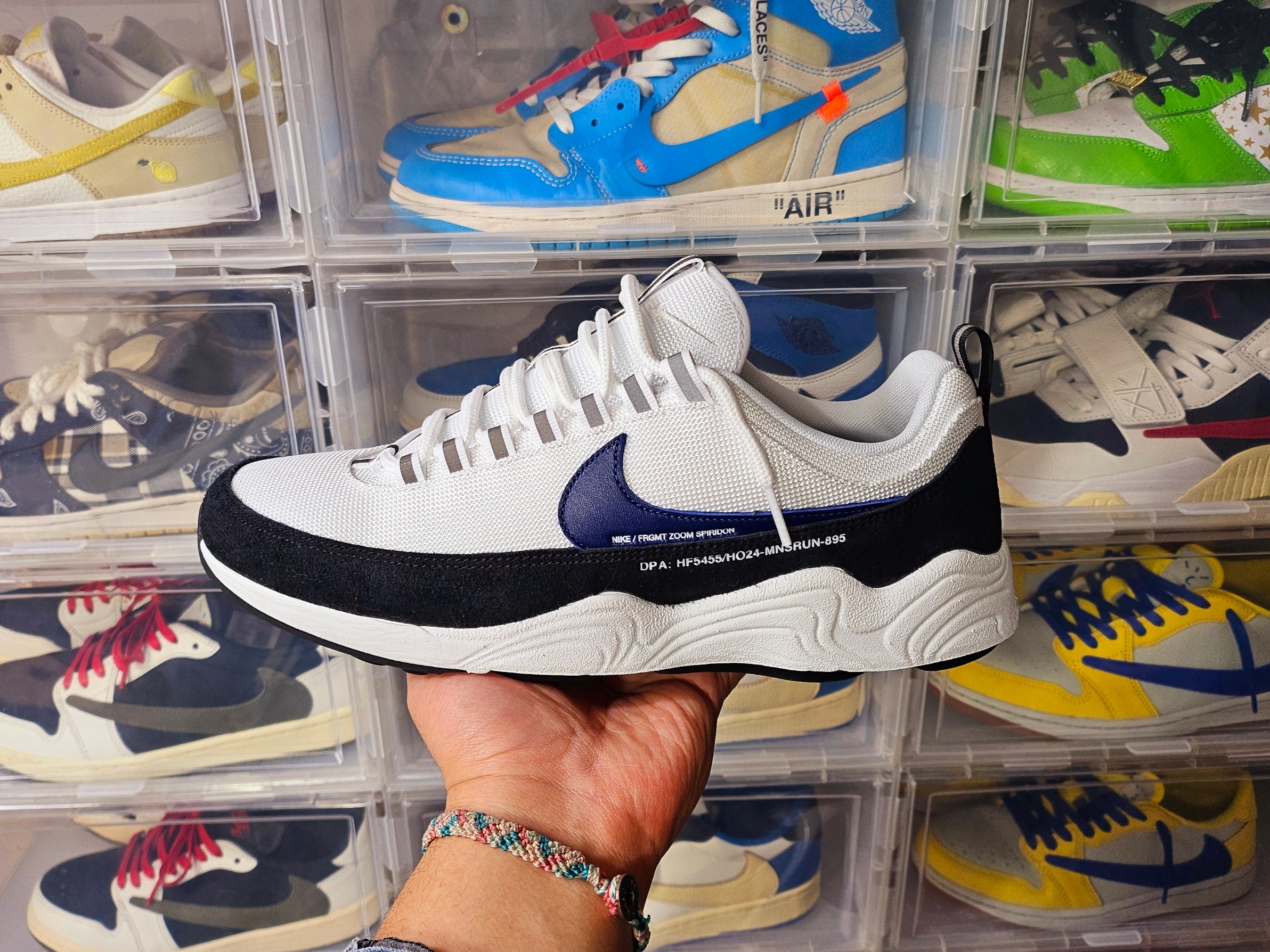 Nike x Fragment Air Zoom Spiridon Blue Void 착용 스타일 - 1