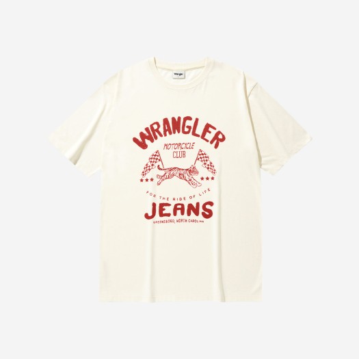 WR2403ST17IV Wrangler Flag Tiger T-shirt Ivory