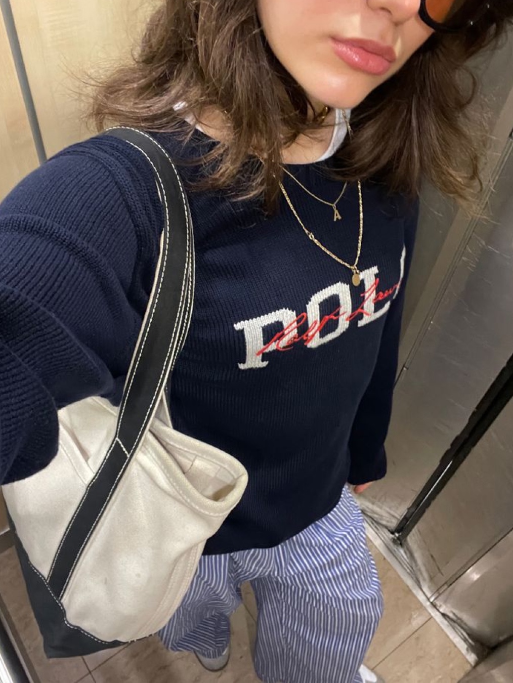 [30% 적립] Polo Ralph Lauren Polo Bear Wool Cashmerer Sweater Navy - 24FW, [30% 적립] Polo Ralph Lauren Iconic Flag Sweater Hunter Navy - 24FW 착용 스타일 - 10