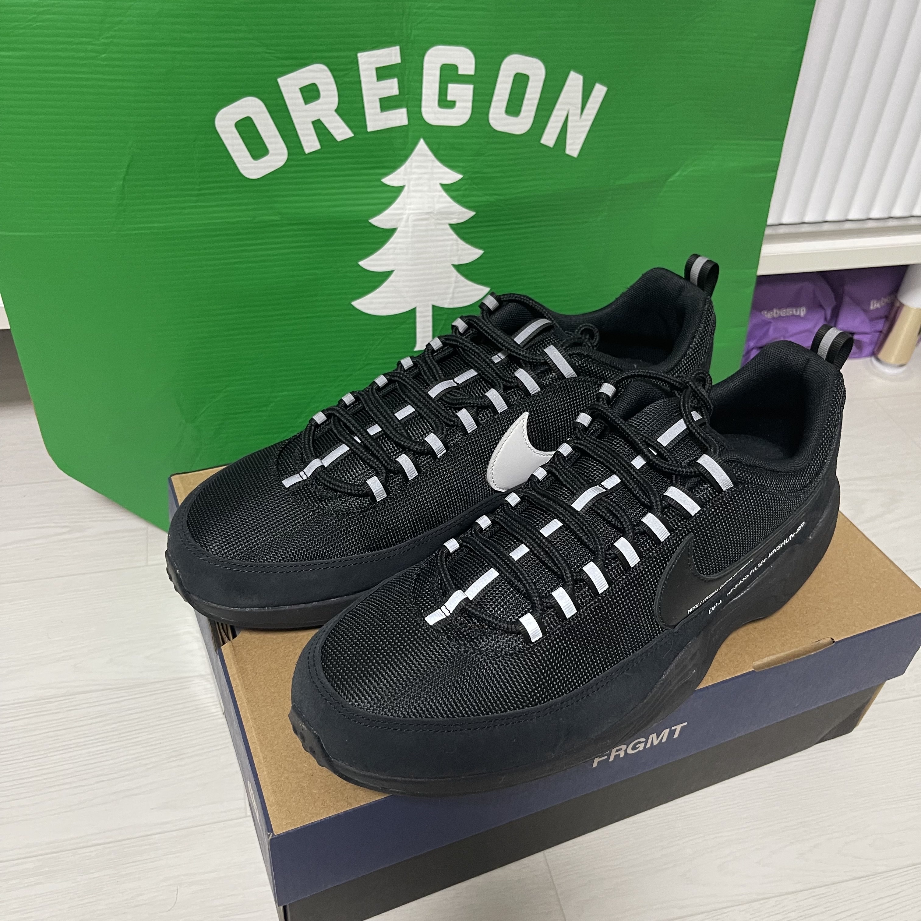 Nike x Fragment Air Zoom Spiridon Black 착용 스타일 - 3