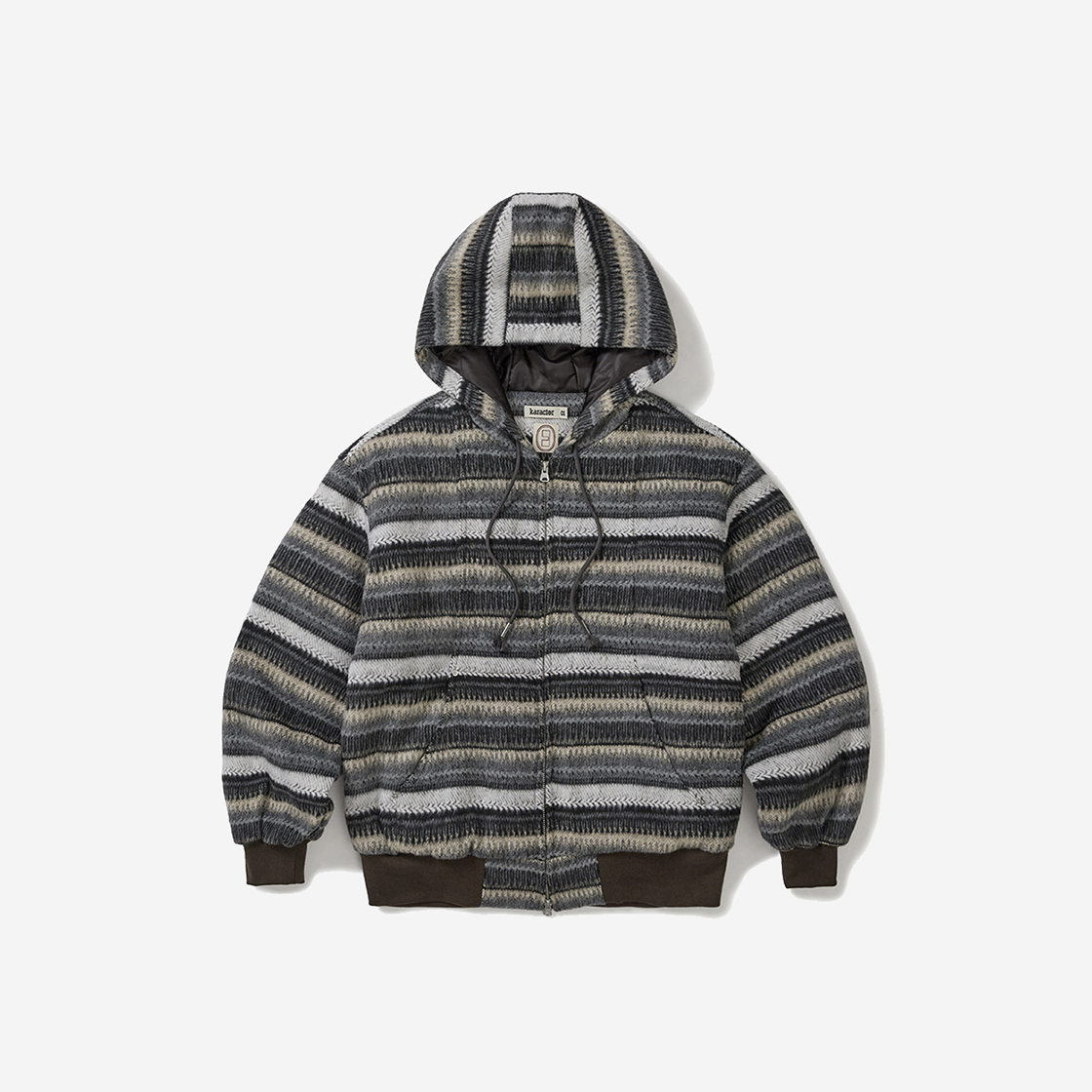 KAT9231 Karactor Wool Fleece Hooded Zip-Up Jacket Gray