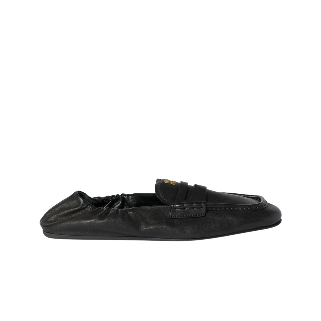 (W) 미우 미우 나파 레더 로퍼 블랙((W) Miu Miu Nappa Leather Loafers Black)