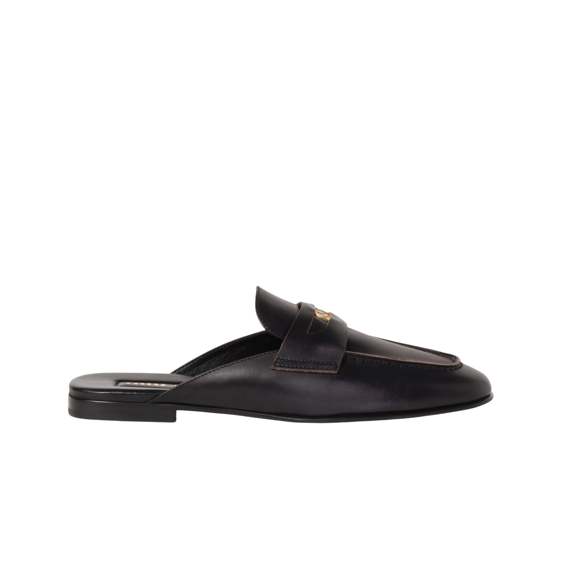 5D326E-3F33-F0002 (W) Miu Miu Bleached Leather Loafers Black