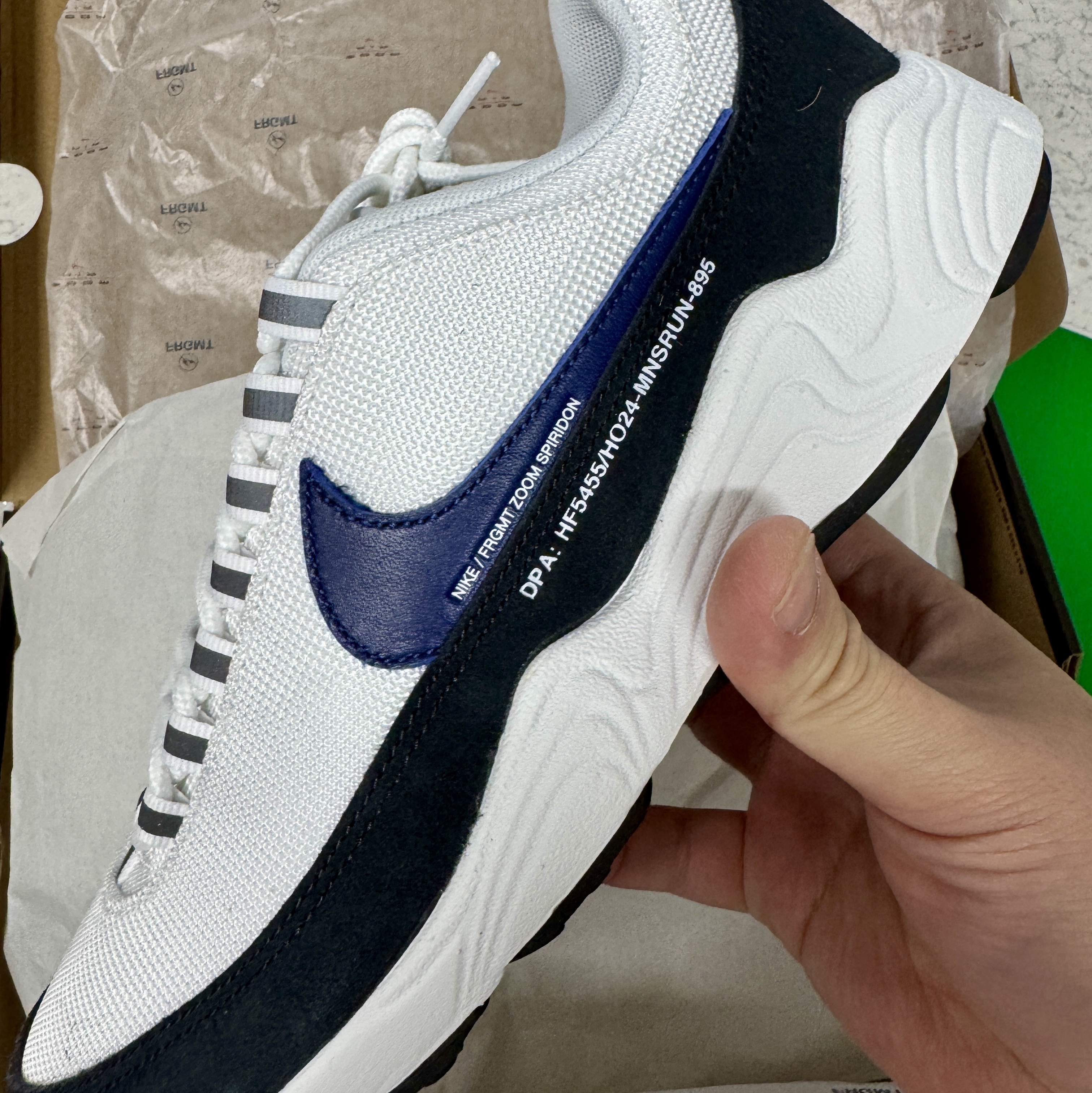 Nike x Fragment Air Zoom Spiridon Blue Void 착용 스타일 - 5