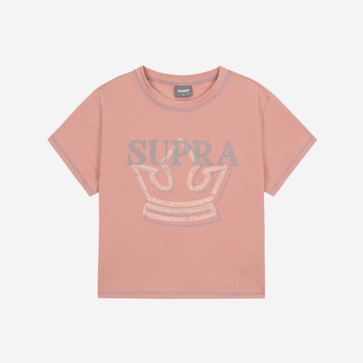 WWRS00651-PKS Supra Women'S Crown Logo Point Crop T-Shirt