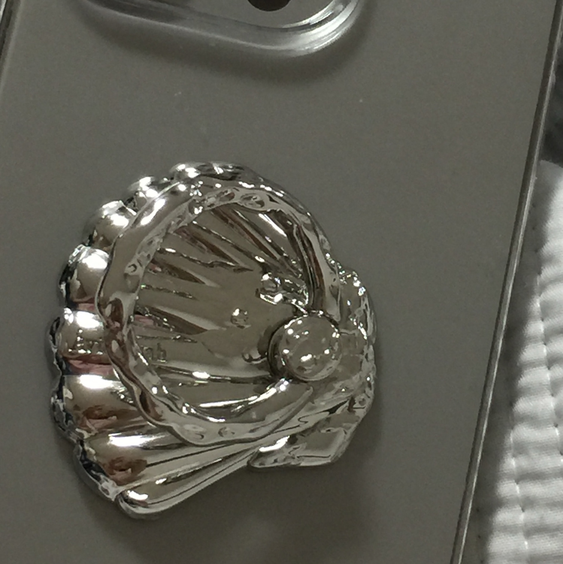 Aviemuah Seashell Phone Knob Rhodium 착용 스타일 - 3