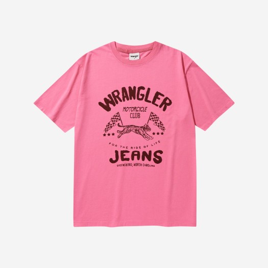 WR2403ST17PI Wrangler Flag Tiger T-shirt Pink