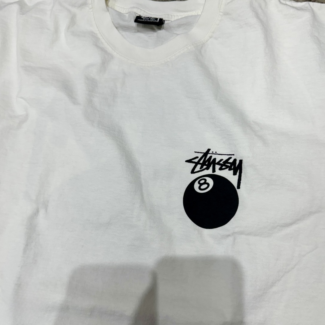 Stussy 8 Ball Pigment Dyed T-Shirt Natural 착용 스타일 - 1