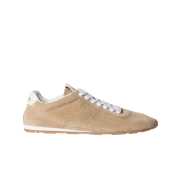 (W) Miu Miu Plume Suede Sneakers Desert Beige