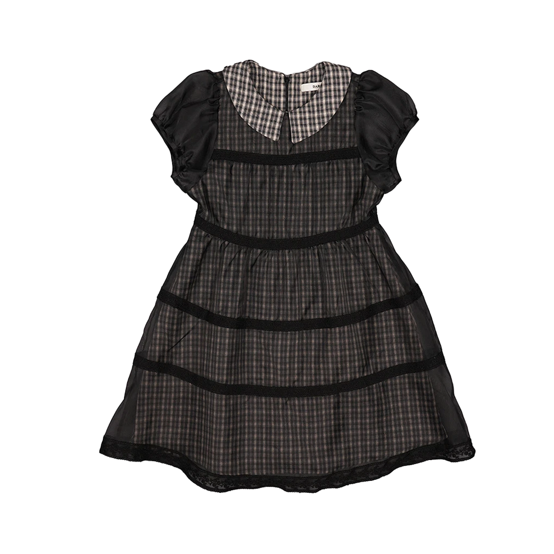 P0000DJO Dared Babydoll Dress In Black Check - 대표 이미지 #1