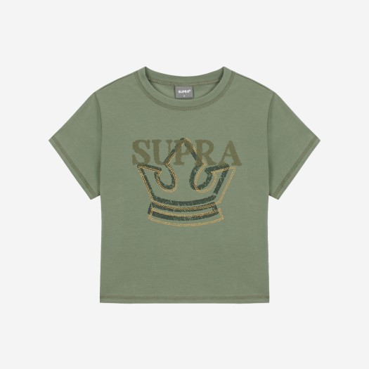 WWRS00651-KAL Supra Women'S Crown Logo Point Crop T-Shirt