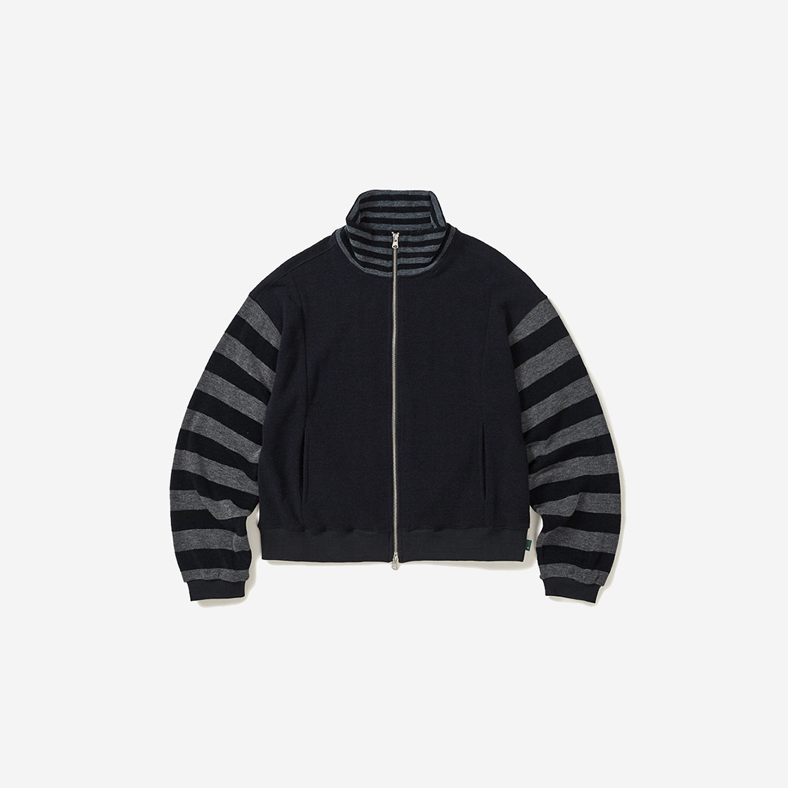 KAT9242 Karactor Stripe Knit Zip-Up Jacket Navy