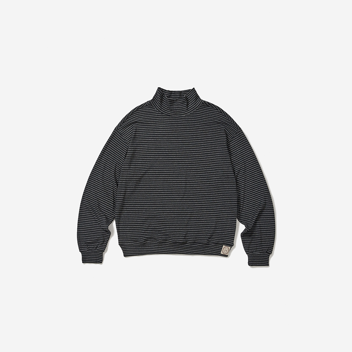 카락터 저지 스트라이프 터틀넥 챠콜(Karactor Jersey Stripe Turtle Neck Charcoal)