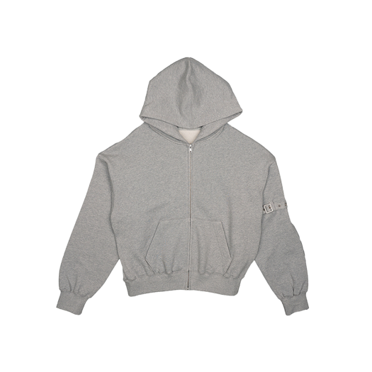 P0000DKS Dared Back Stud Hoodie In Lazy Grey