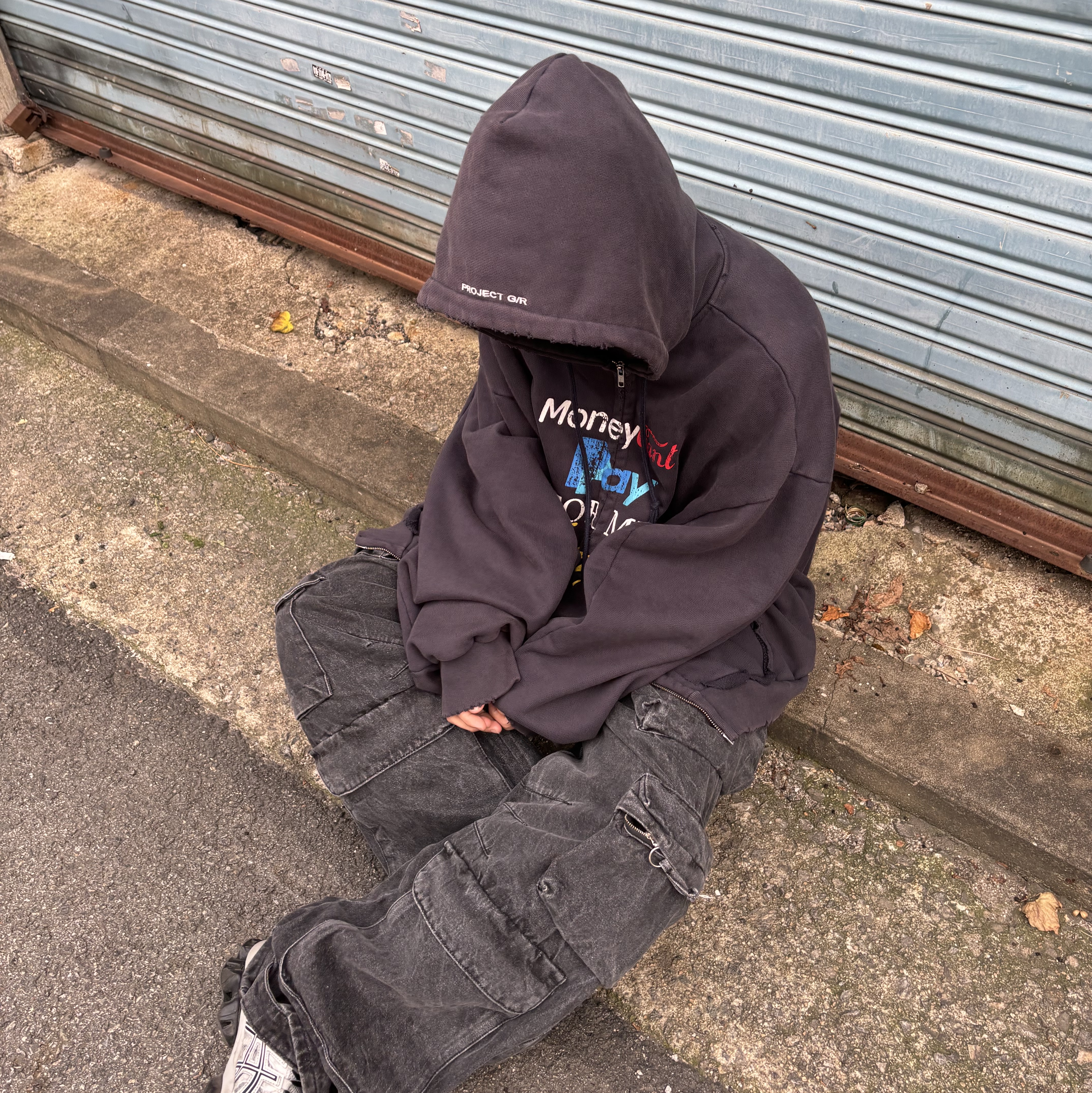 Project G/R Happiness Zip Hoodie Navy, Asics Gel-Quantum Kinetic Mid Grey Pure Silver 착용 스타일 - 5