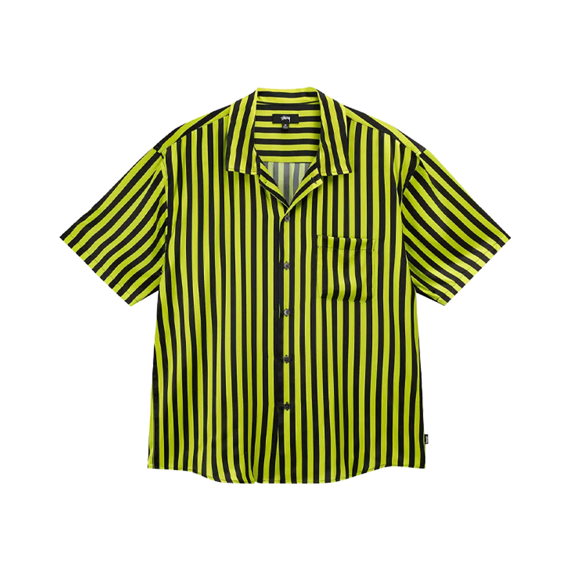 KM4ASHSST200BK Stussy Striped Silk Shirt Black