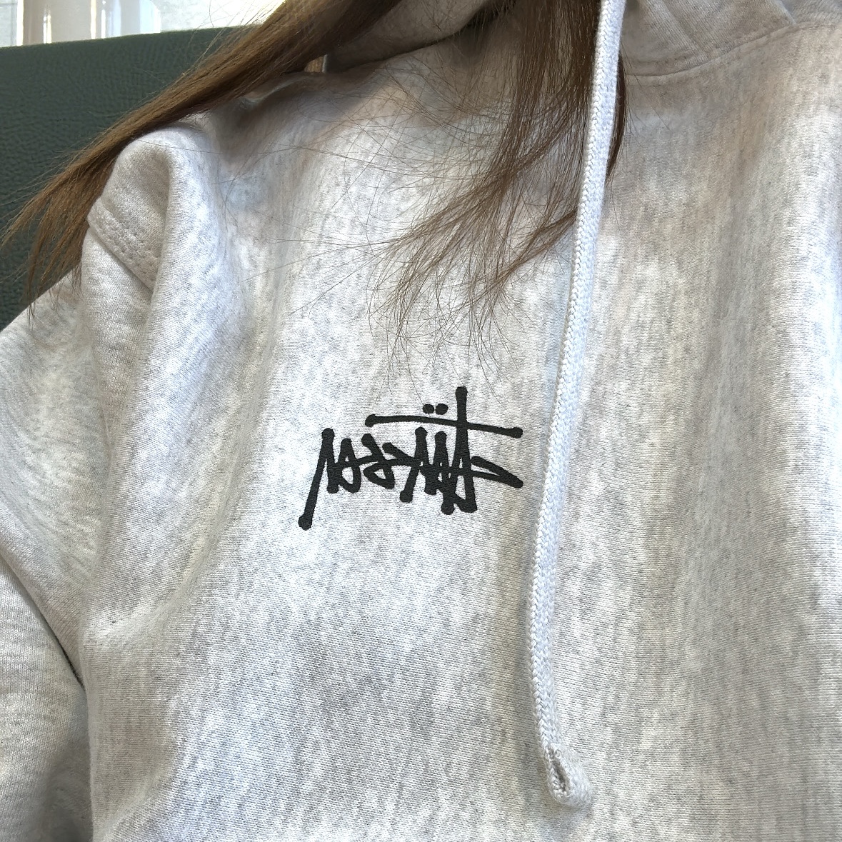 Stussy Basic Stussy Hoodie Ash Heather 착용 스타일