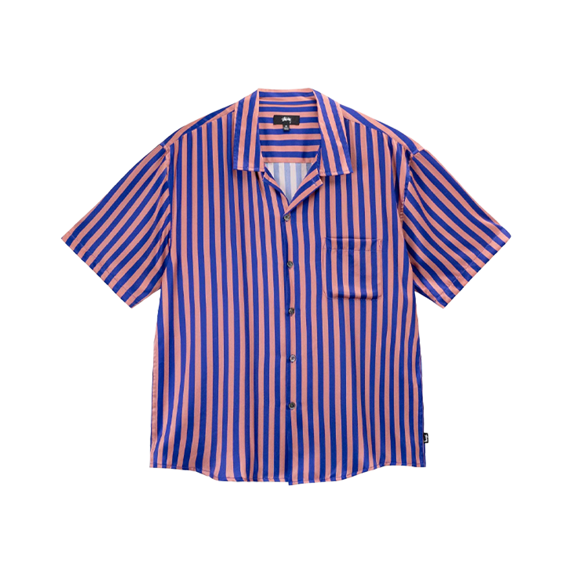KM4ASHSST201BL Stussy Striped Silk Shirt Blue