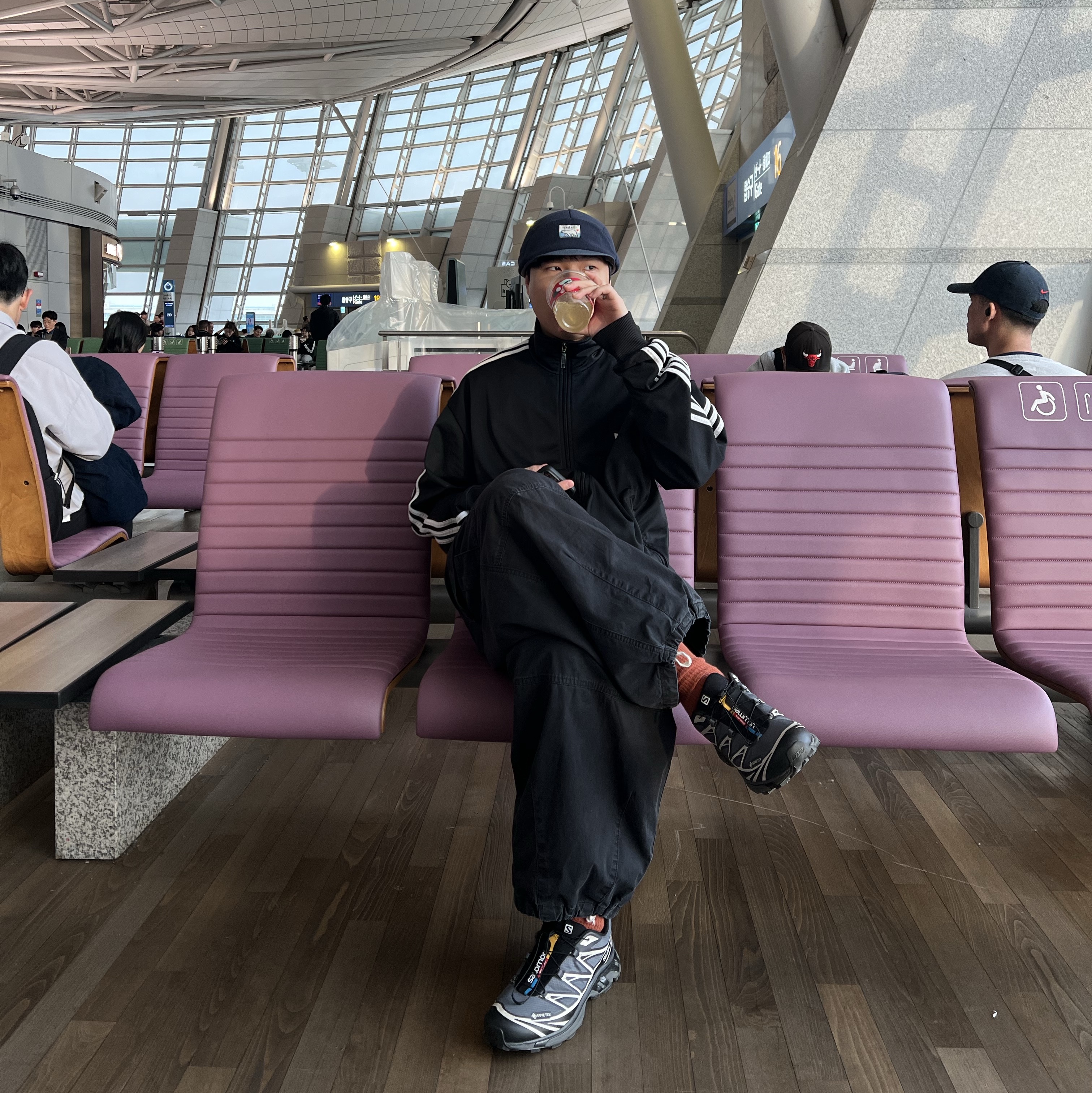 Human Made Fleece Cap Navy, Salomon XT-6 Gore-Tex Black Ebony 착용 스타일 - 1